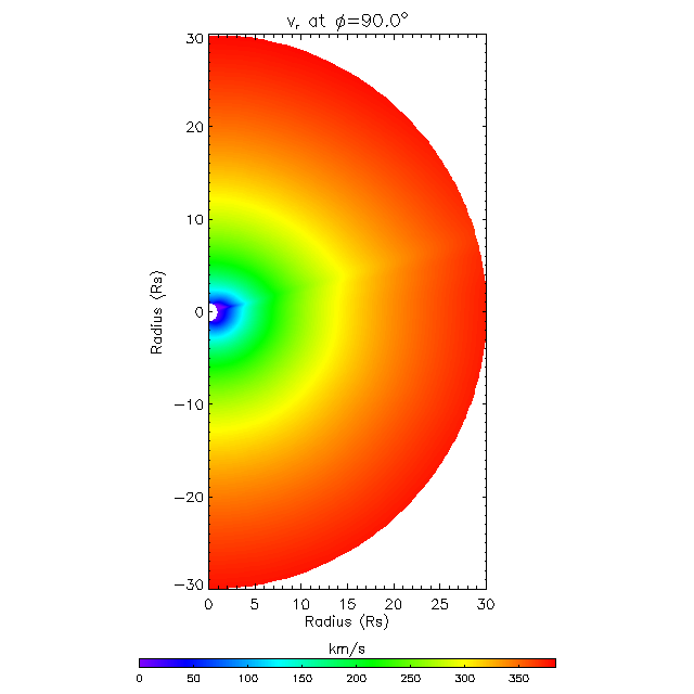 Vr meridional plane 90.0°