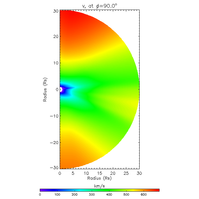 Vr meridional plane 90.0°