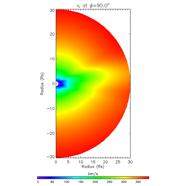 Vr meridional plane 90.0°