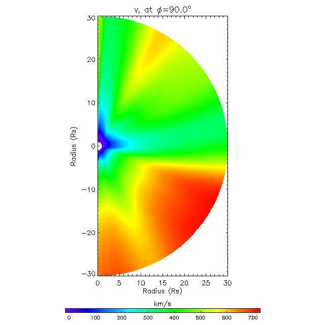 Vr meridional plane 90.0°