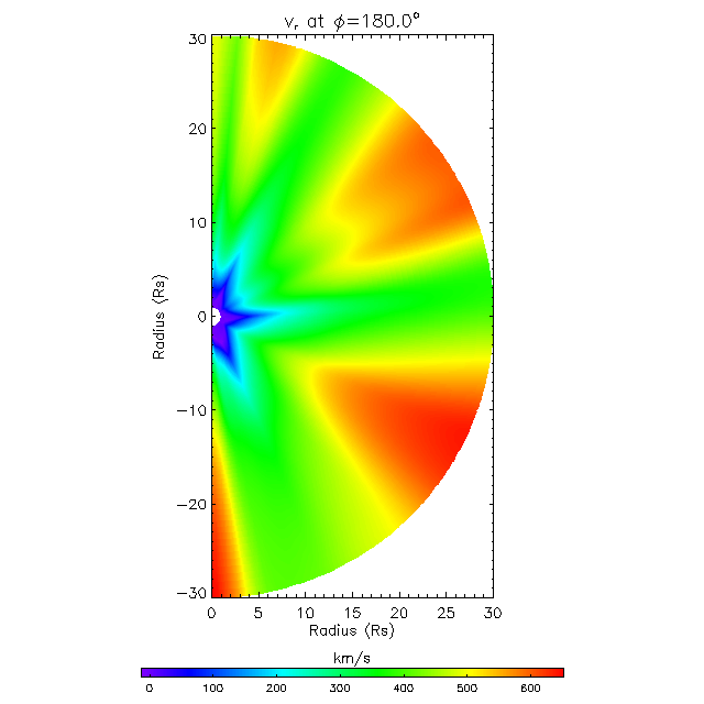 Vr meridional plane 180.0°