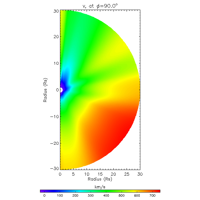 Vr meridional plane 90.0°