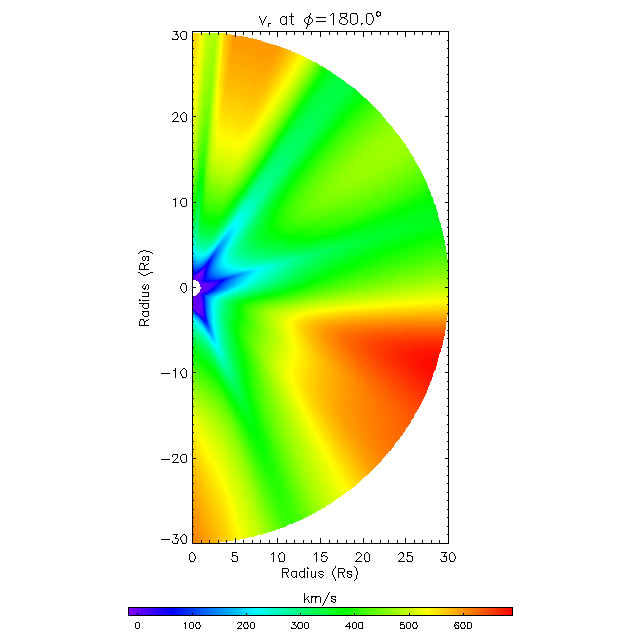Vr meridional plane 180.0°
