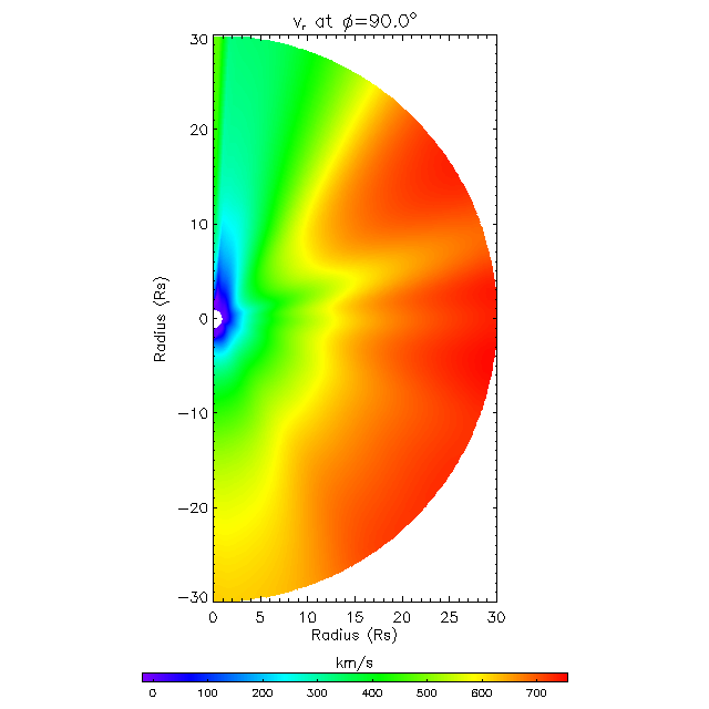 Vr meridional plane 90.0°