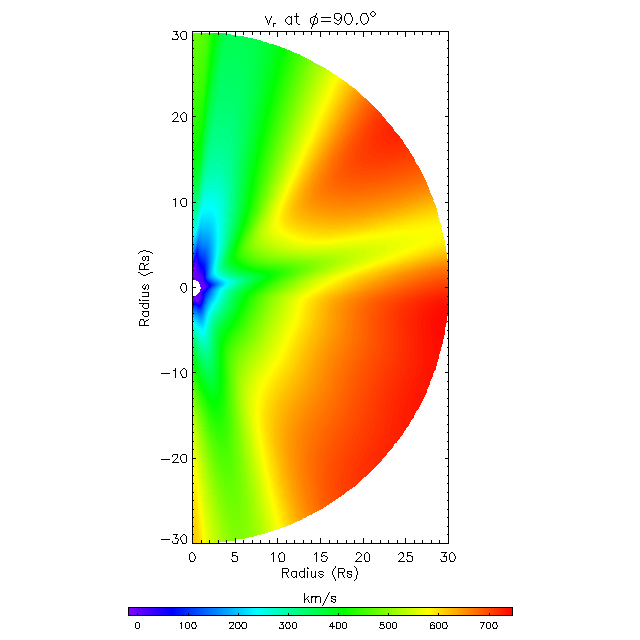 Vr meridional plane 90.0°