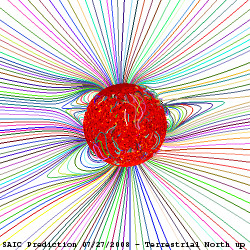 Field Line Prediciton Terrestrial North Up