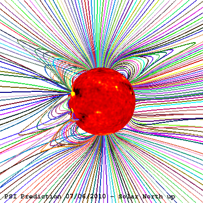 Field Line Prediciton Solar North Up