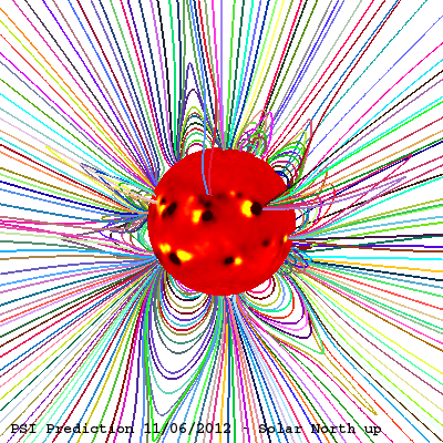 Field Line Prediciton Solar North Up