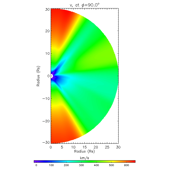 Vr meridional plane 90.0°