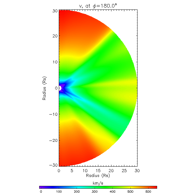 Vr meridional plane 180.0°