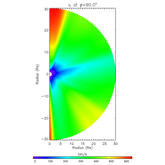Vr meridional plane 90.0°