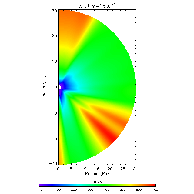 Vr meridional plane 180.0°