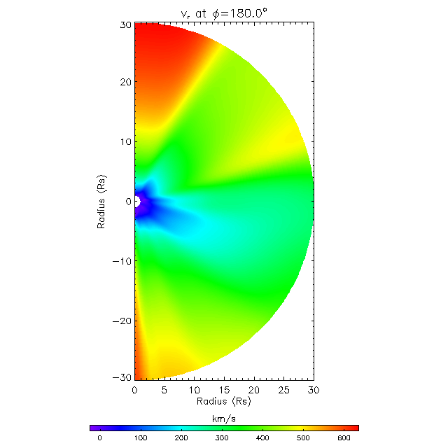 Vr meridional plane 180.0°