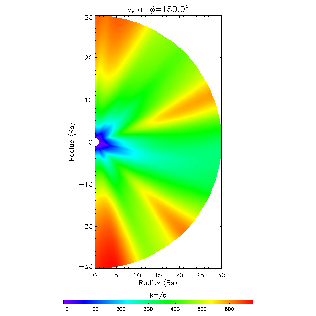 Vr meridional plane 180.0°