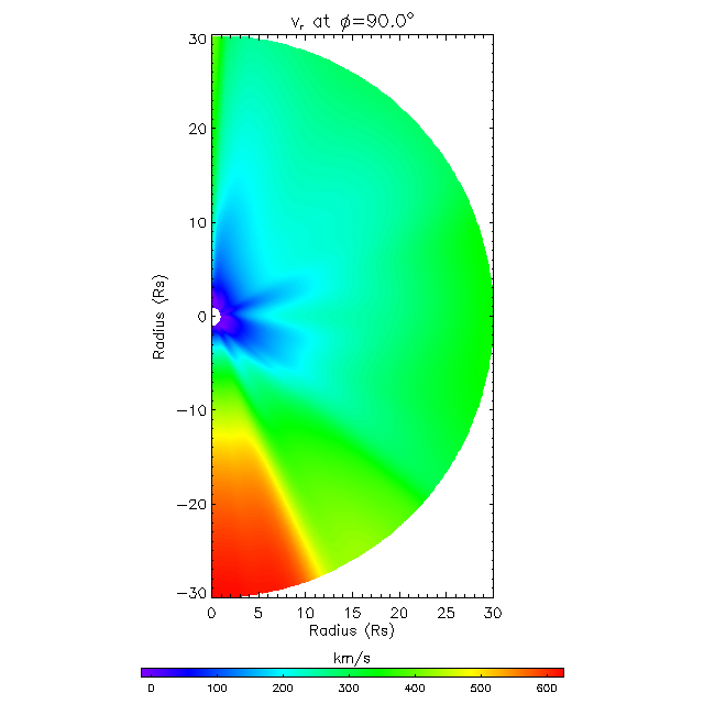 Vr meridional plane 90.0°