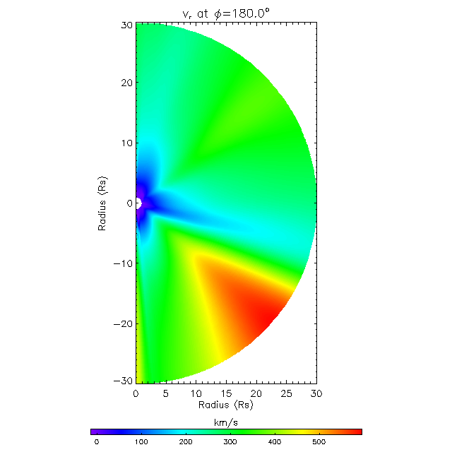 Vr meridional plane 180.0°