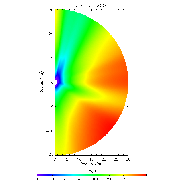 Vr meridional plane 90.0°