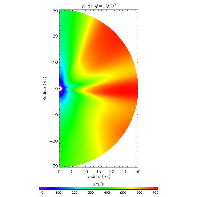 Vr meridional plane 90.0°