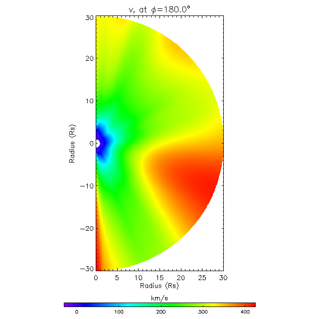 Vr meridional plane 180.0°