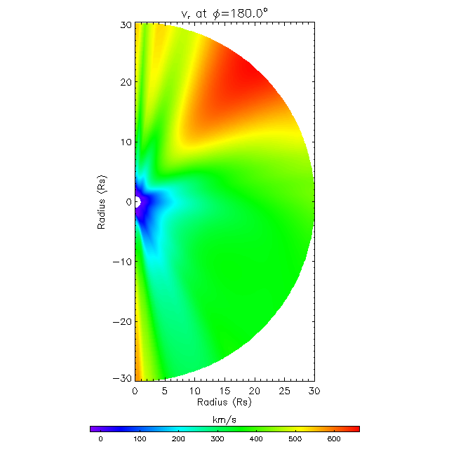 Vr meridional plane 180.0°