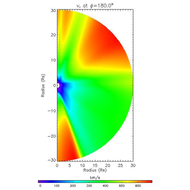 Vr meridional plane 180.0°
