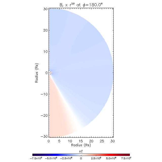 Br meridional plane 180.0&deg;