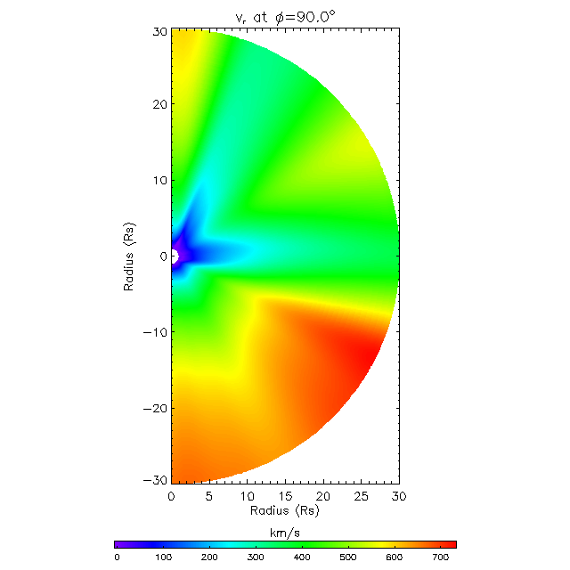 Vr meridional plane 90.0&deg;